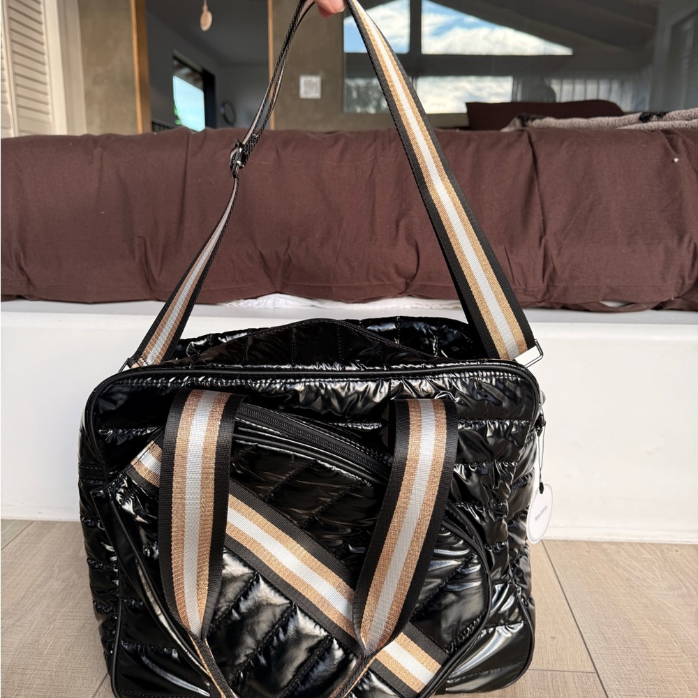Stylish Black Quilted Women's Pockleball Bag - Picture 11 of 12